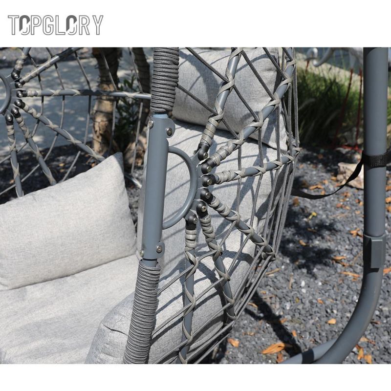 Wholesale Garden Decoration Swing Seat Set Hanging Rope Professional Manufacture Indoor Rattan Swing Chair