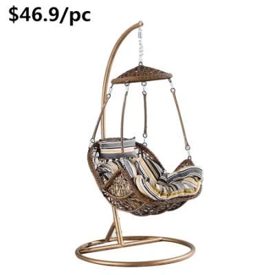Luxury Handmade Rattan Leisure Patio Mutifunctional Modern Cushion Swing Chair