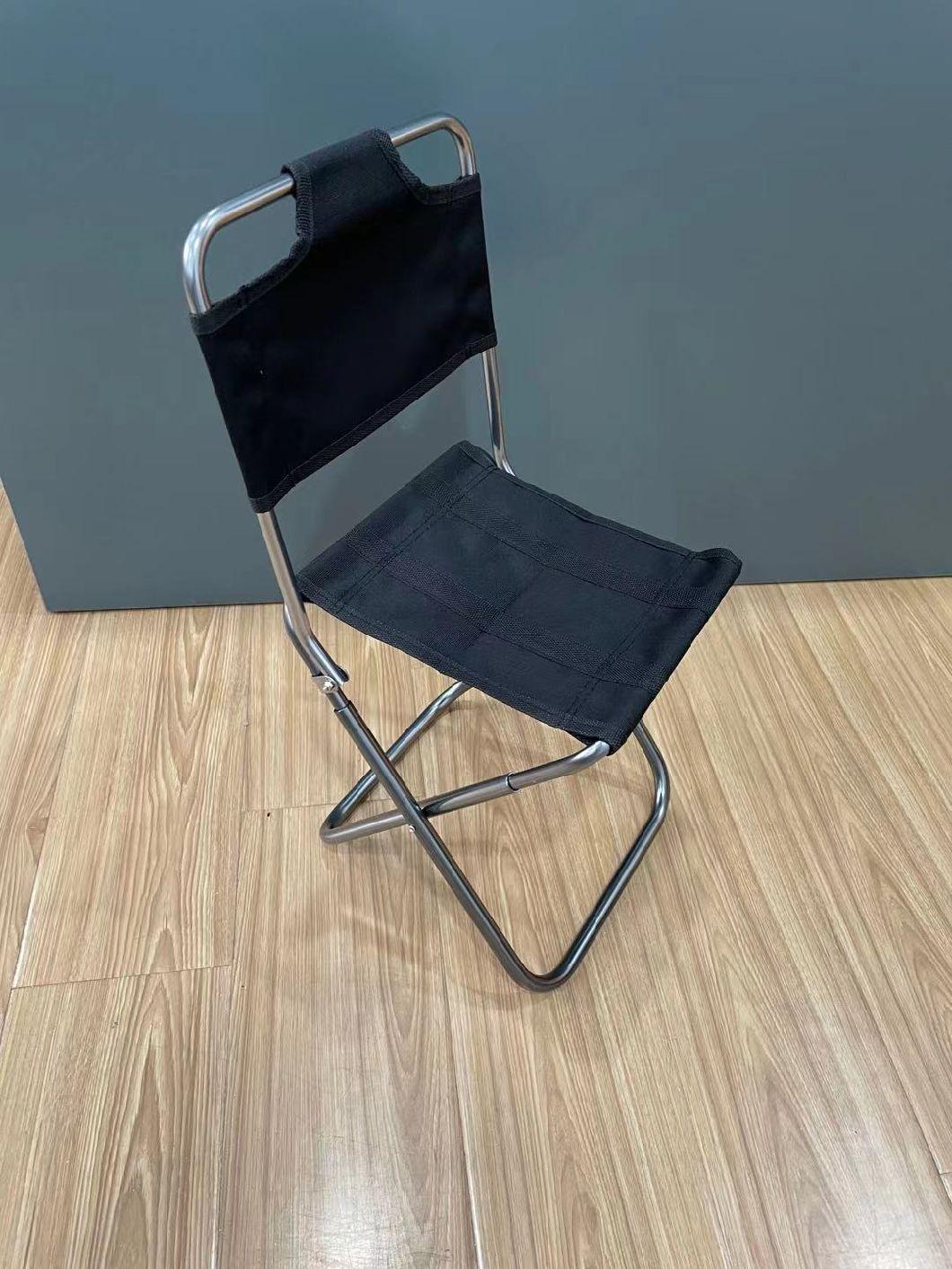 Portable Folding Aluminum Oxford Cloth Chair Outdoor Fishing Camping with Backrest Carry Bag Black