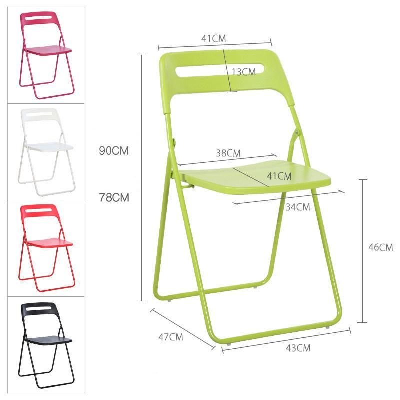 Outdoor PP Easy Carring Iron Frame Plastic Folding Chair with Armrest
