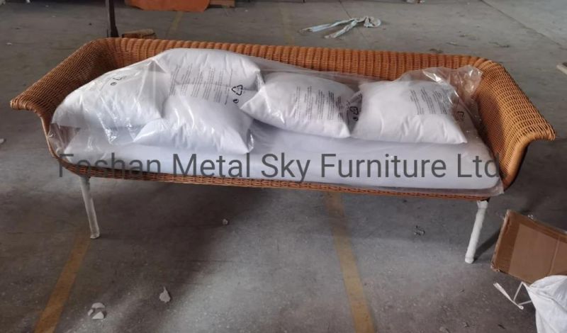 Outdoor Leisure Hotel Restaurant Patio Garden Aluminum Wicker Rattan Sofa