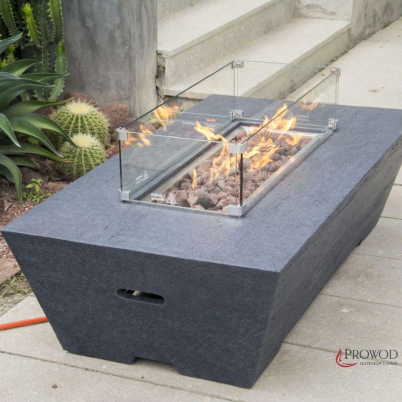 Cast Concrete Cement Night Warmth High Kilowatt BTU Fire Table