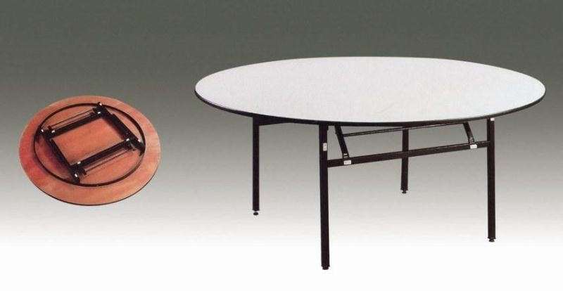 Hot-Sale Restaurant Meeting Hotel Furniture Metal Leg Folding Table