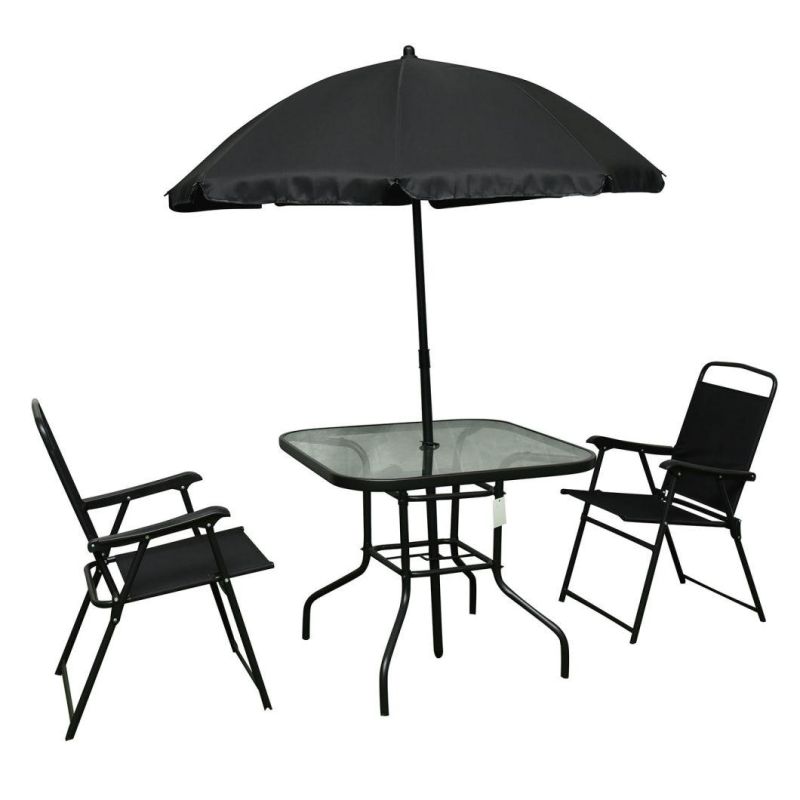 6PCS Metal Garden Furniture Set with Chair and Round Table