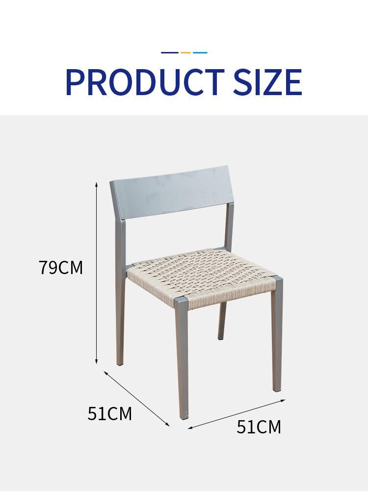 Vangarden Modern Furniture Metal Rope Garden Outdoor Dining Chair