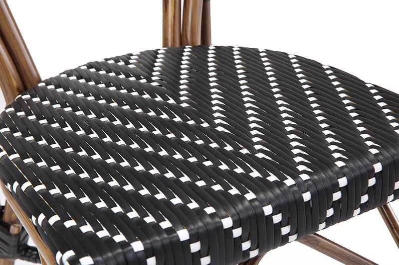 Black Color Waterproof Outdoor Park Using or Restaurant Dining Rattan Chair