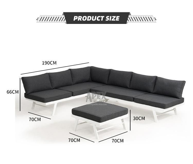 Modern Design Aluminum Frame Outdoor Garden Sectional Sofa Set