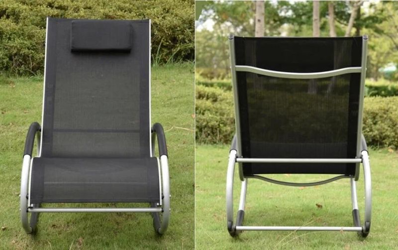 Custom Outdoor Indoor Mesh Fabric Metal Swing Rocking Chair for Adult.
