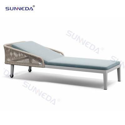 Hotel Leisure Webbing Aluminum Sun Lounge Poolside Outdoor Daybed