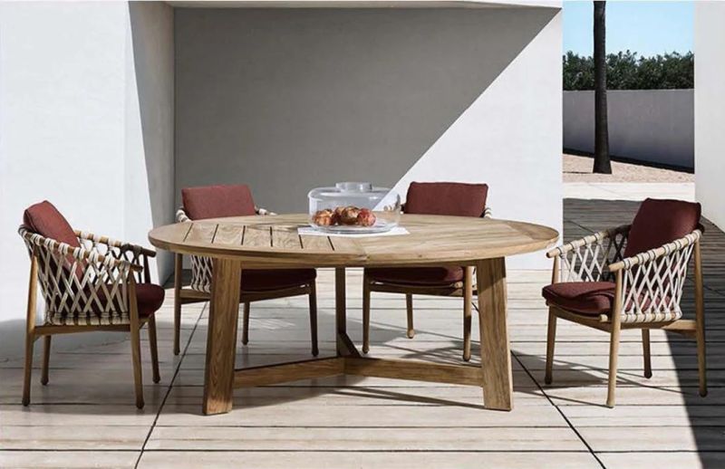 Luxury Modern Metal Outdoor Furniture Hotel Leisure Balcony Courtyard Home Garden Patio Villa Dining Rattan Rope Chair