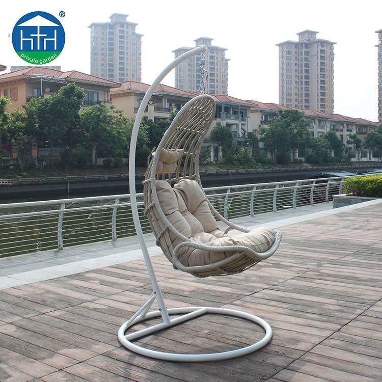 New 150kg OEM Foshan Outdoor Wicker Swing Black Chair with Cheap Price