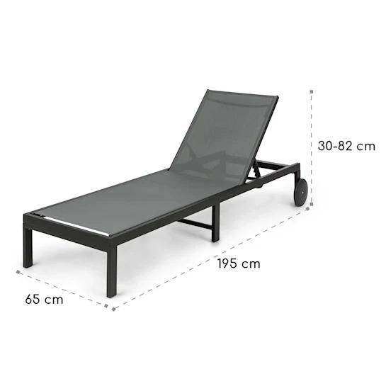 Aluminum Lounge Chair Outdoor Sun Lounger with Wheels