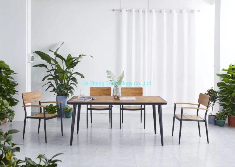 Wooden Looking Outdoor Durable Modern Teak Wood Dining Table