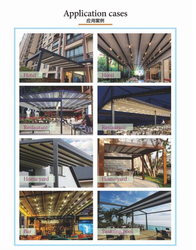 Fashionable Automatic Retractable Folding Canopy Terrace Pub Dining Restaurant Hall