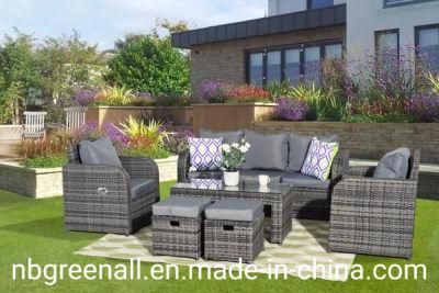 New Lay Down Outdoor Rattan Garden Living Room Adjustable Sofa Set Furniture