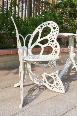 White Powder Coated Cast Aluminum Chair