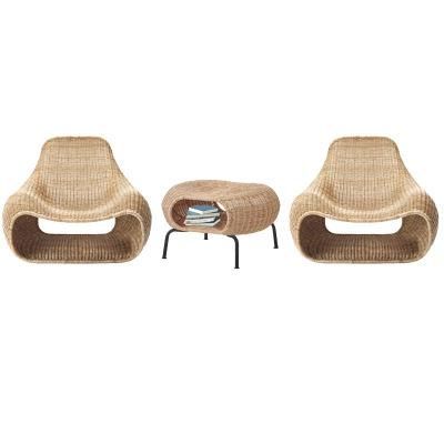 Outdoor Patio Balcony Waterproof Sunscreen Leisure Furniture Combination Rattan Sofa Coffee Table Set