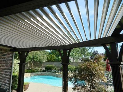 Powder Coated Metal Pergola with Aluminum Shutters