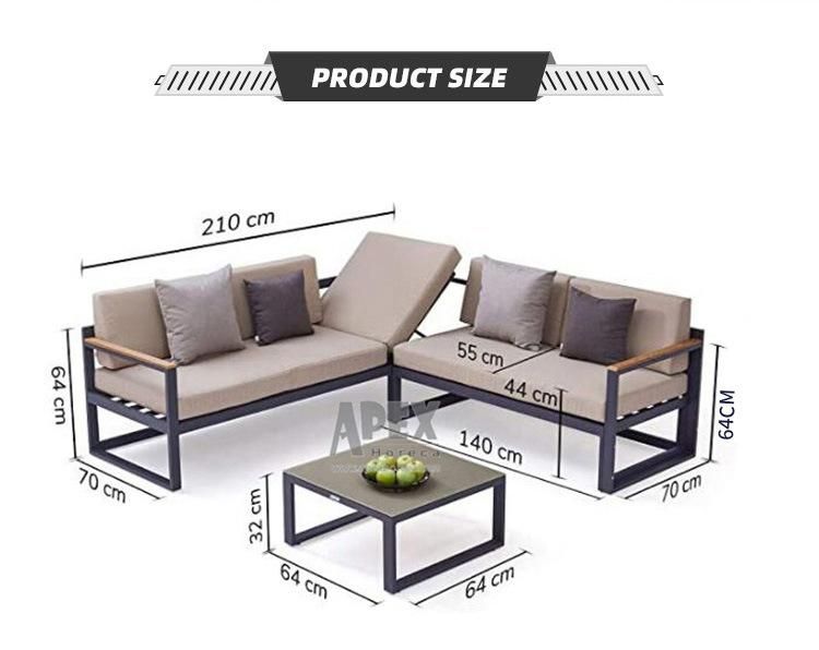 Outdoor Modern Living Room Furniture Hotel Luxury Sofa Set