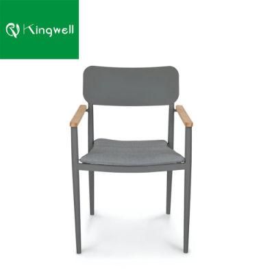 Nice Style Wooden Outdoor Patio Furniture Garden Teak Arm Chair with Aluminum Backrest