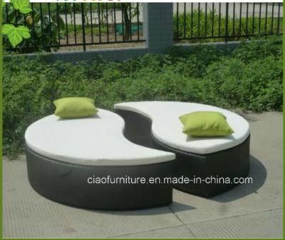 Synthetic Modern Outdoor Wicker Furniture Rattan Sunbed (CF811)