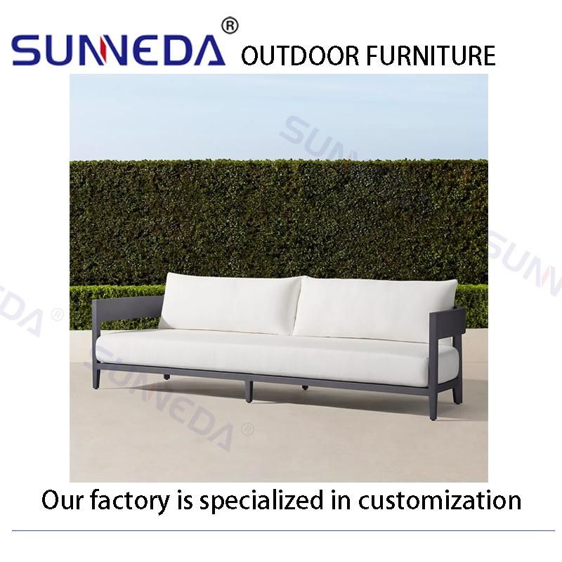 Artistic Leisure Garden Hotel Outdoor Sofa Aluminum Handrail Soft Chair