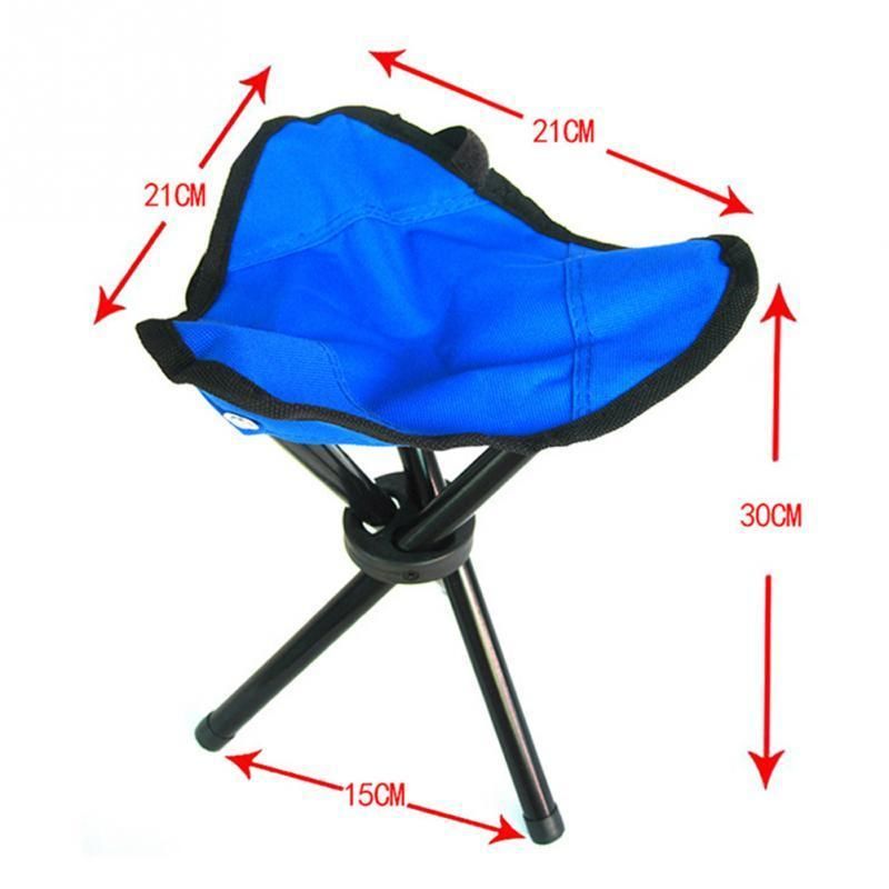 Portable Folding Tripod Stool Three Legged Stool Chair for Outdoor Camping Hiking Fishing (Green)