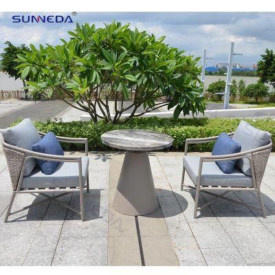 Modern Luxury Rattan Furniture Braided Rope Restaurant Aluminum Outdoor Garden Furniture Sets