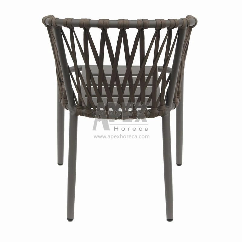 Patio Stackable Exterior Aluminum Rope Dining Chair Furniture
