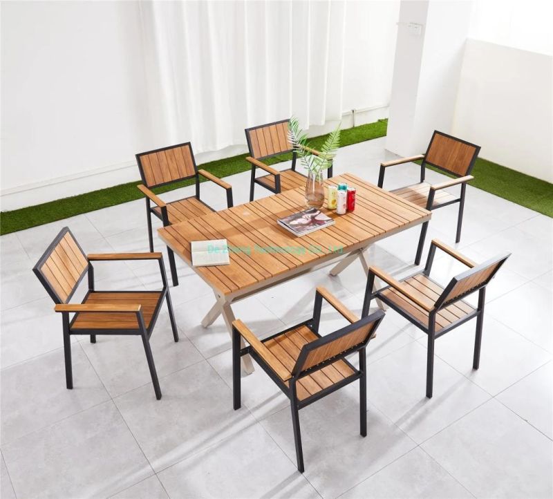 Garden Restaurant 2 Seater 4seater 6 Seater Garden Dining Furniture Aluminum Garden Table Chair Cafe Chair and Table Set
