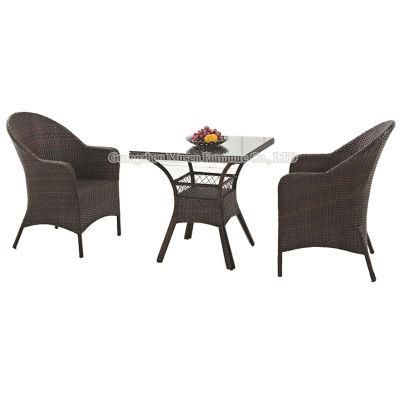 Cafe Modern Armrest Dining Chair Aluminum Outdoor Bistro Rattan Chairs