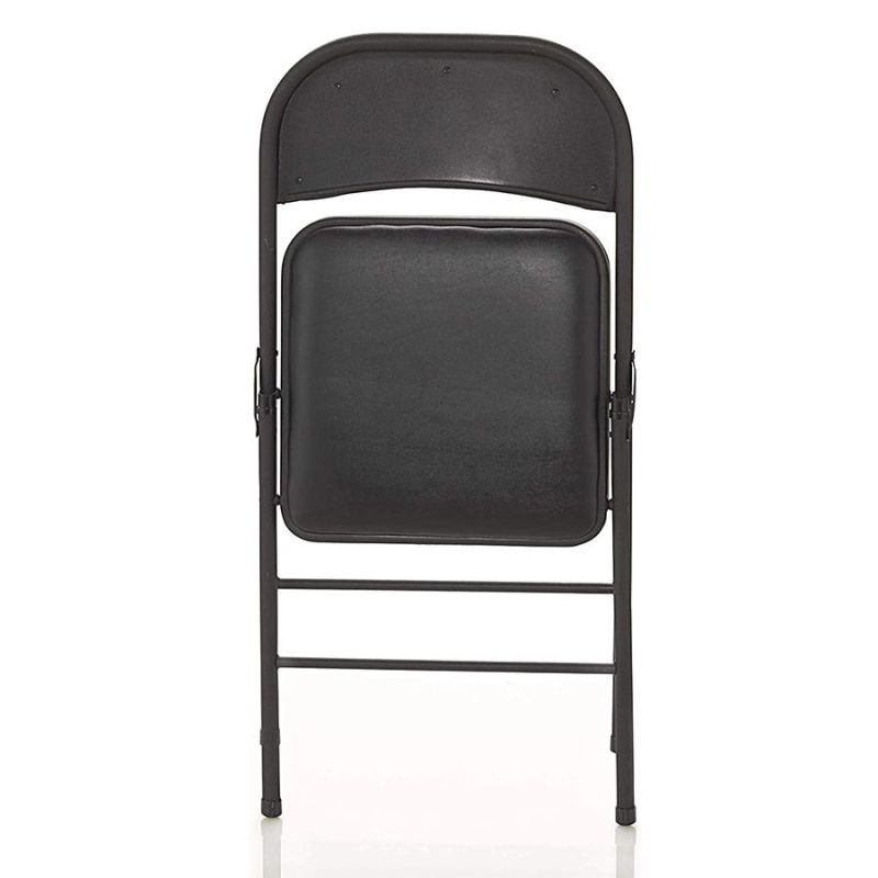Modern Design Stackable Black Metal Banquet Folding Chairs with Cushion Seat