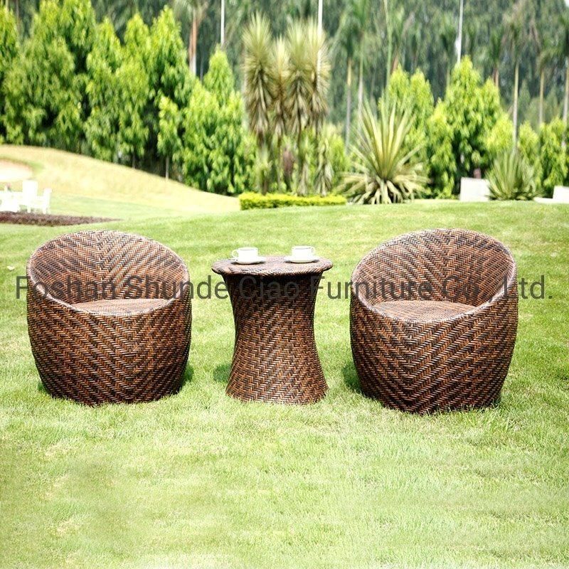 Balcony Aluminum Wicker Rattan Resin Bistro Table and Chairs