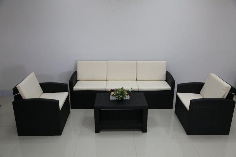 Five Seat PP Resin Rattan Injection Sofa Set