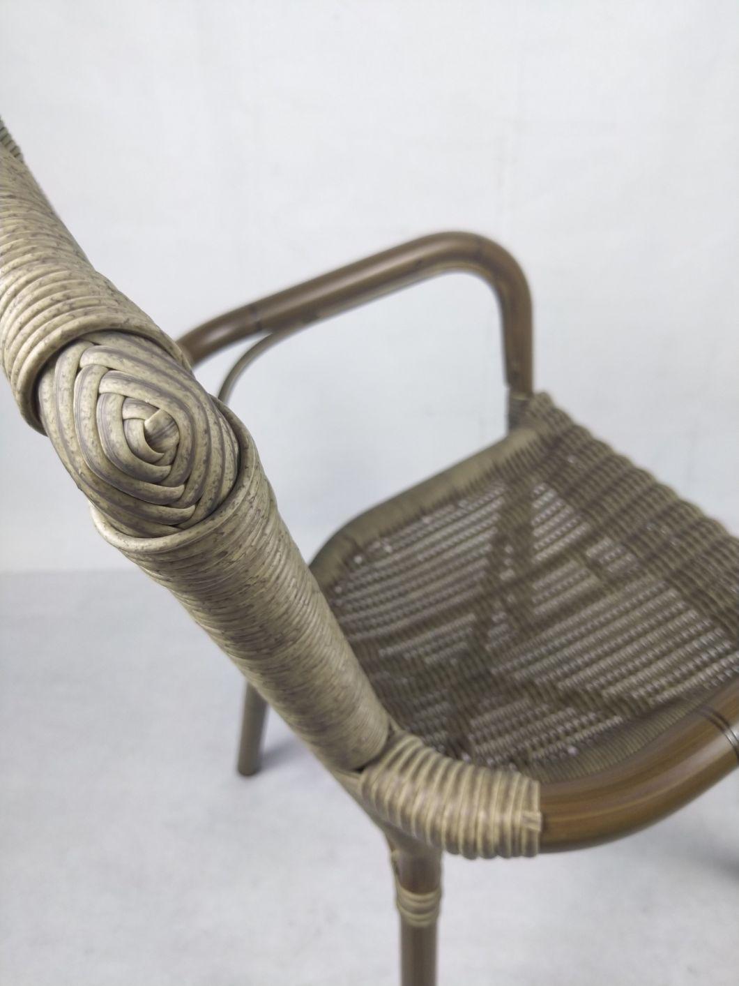 Foshan Wholesale Rattan Wicker French Space Saving Hideaway Queen Outdoor Dining Chair Set
