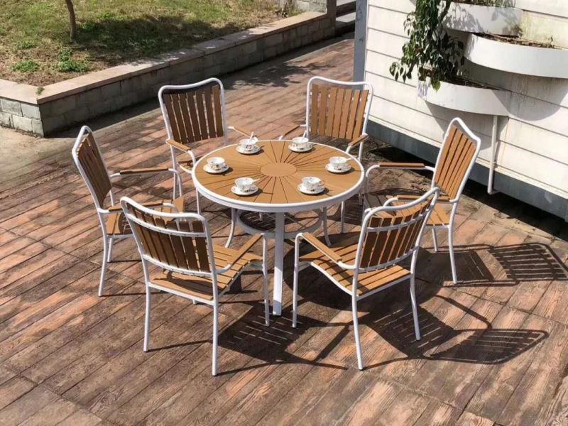 Restaurant Furniture Outdoor Table Plastic Wood Garden Bistro Chair Set