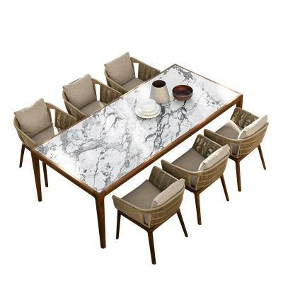 Luxury Outdoor Garden Furniture Rattan Teak Wood Outdoor Furniture Outdoor Table and Chair Set