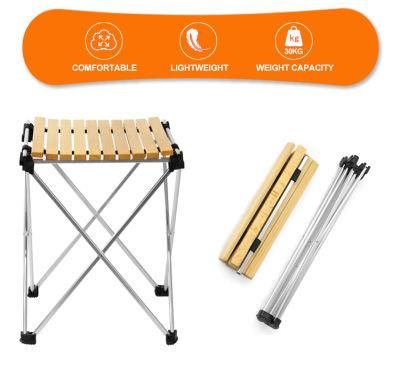 6061# Hight Quality Aluminum Frame Wooden Camping Folding Table