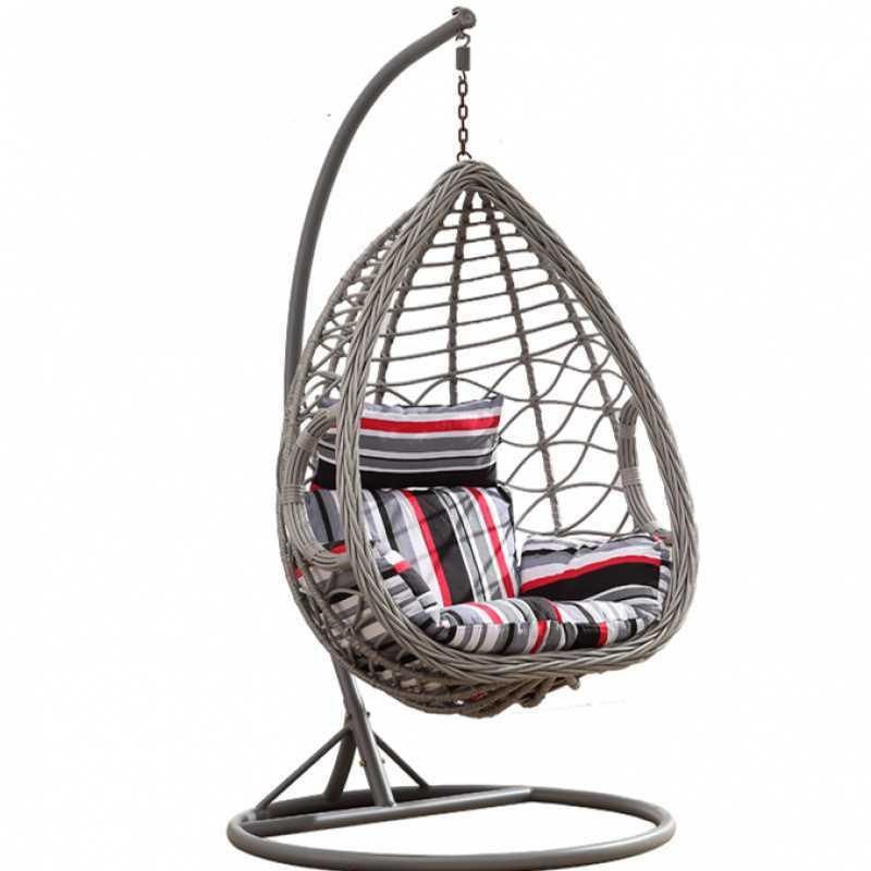 Garden Outdoor Patio PE Rattan Hanging Headrest Leisure Swing Chair