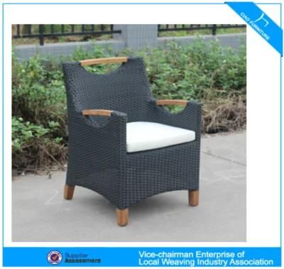 F -Outdoor Furniture Rattan Dining Chair with Teakwood Armest (27002AC)