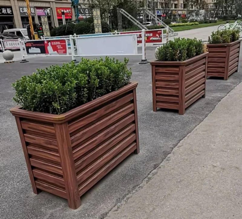 Wooden Color Aluminio Flower Box
