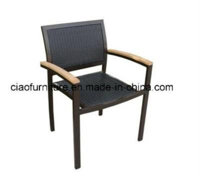 Rattan Chair with Teak Wood Arm