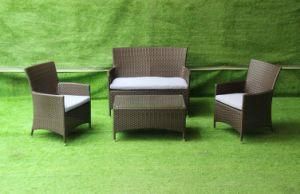 Tx-N007 Brown Wicker 4PCS Garden Poly Rattan Furniture