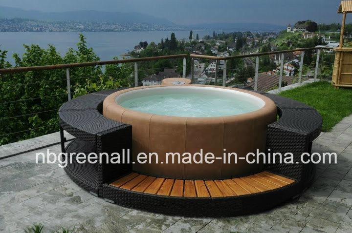 New Design Round Storage Fuction Rattan Furniture for Bathtub