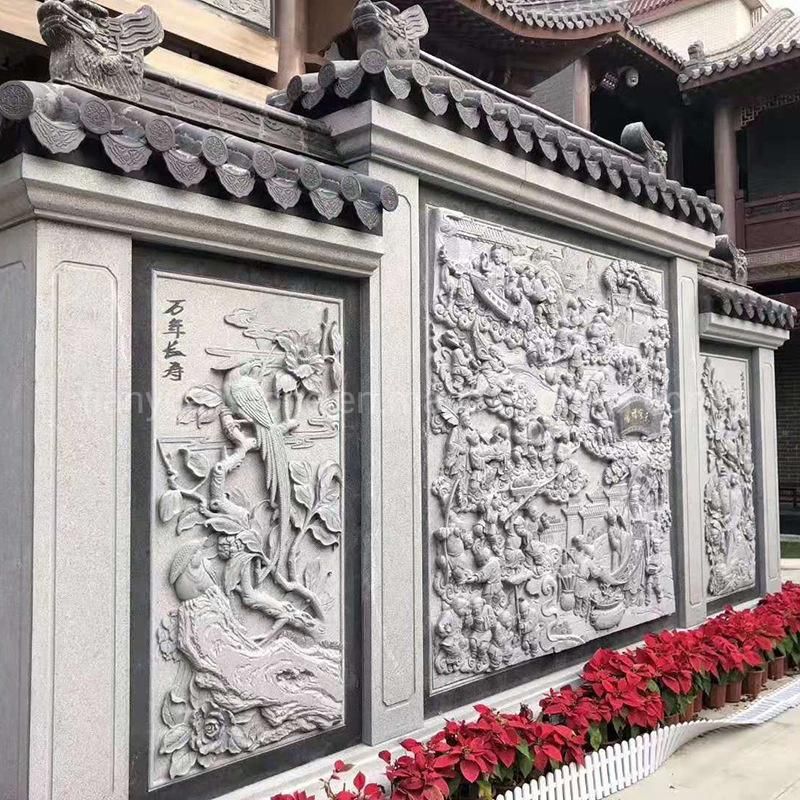 Large Stone Carving Archway Village Entrance Granite Door Archway Stone Paifang for Temple Mountain Gate