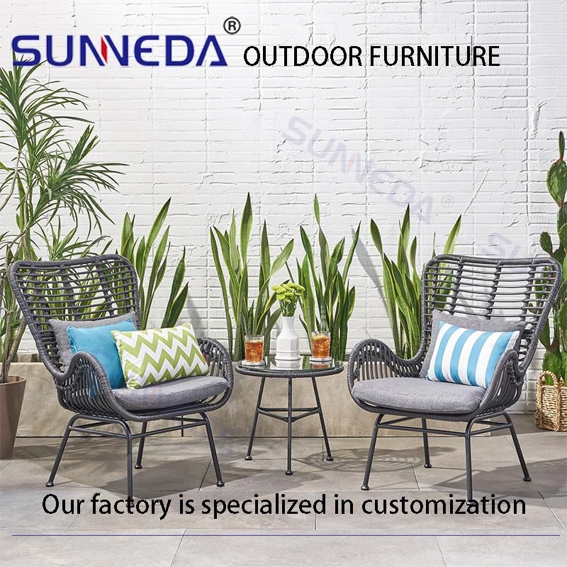 Factory Directly Sell Crafted Courtyard Lawn Pub Picnic Outdoor Armchair Set
