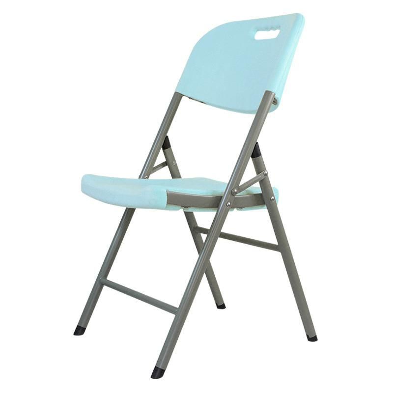 Outdoor PP Easy Carring Iron Frame Plastic Folding Chair with Armrest