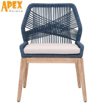 Modern Waterproof Design Backrest Woven Olive Rope Dining Chair Wholesale