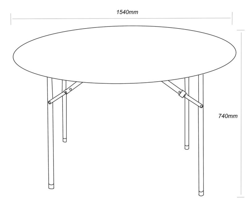 5FT White HDPE Round Plastic Folding Table for Events Party