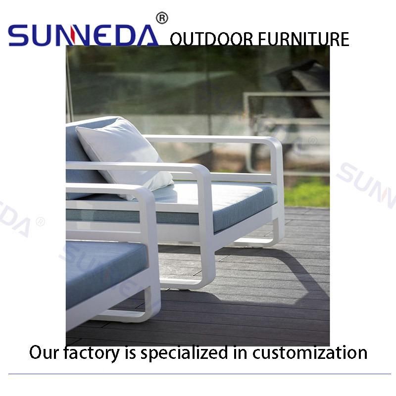 Elegance Design Garden Furniture Aluminum Big Frame Outdoor Chair Sofa with Coffee Table